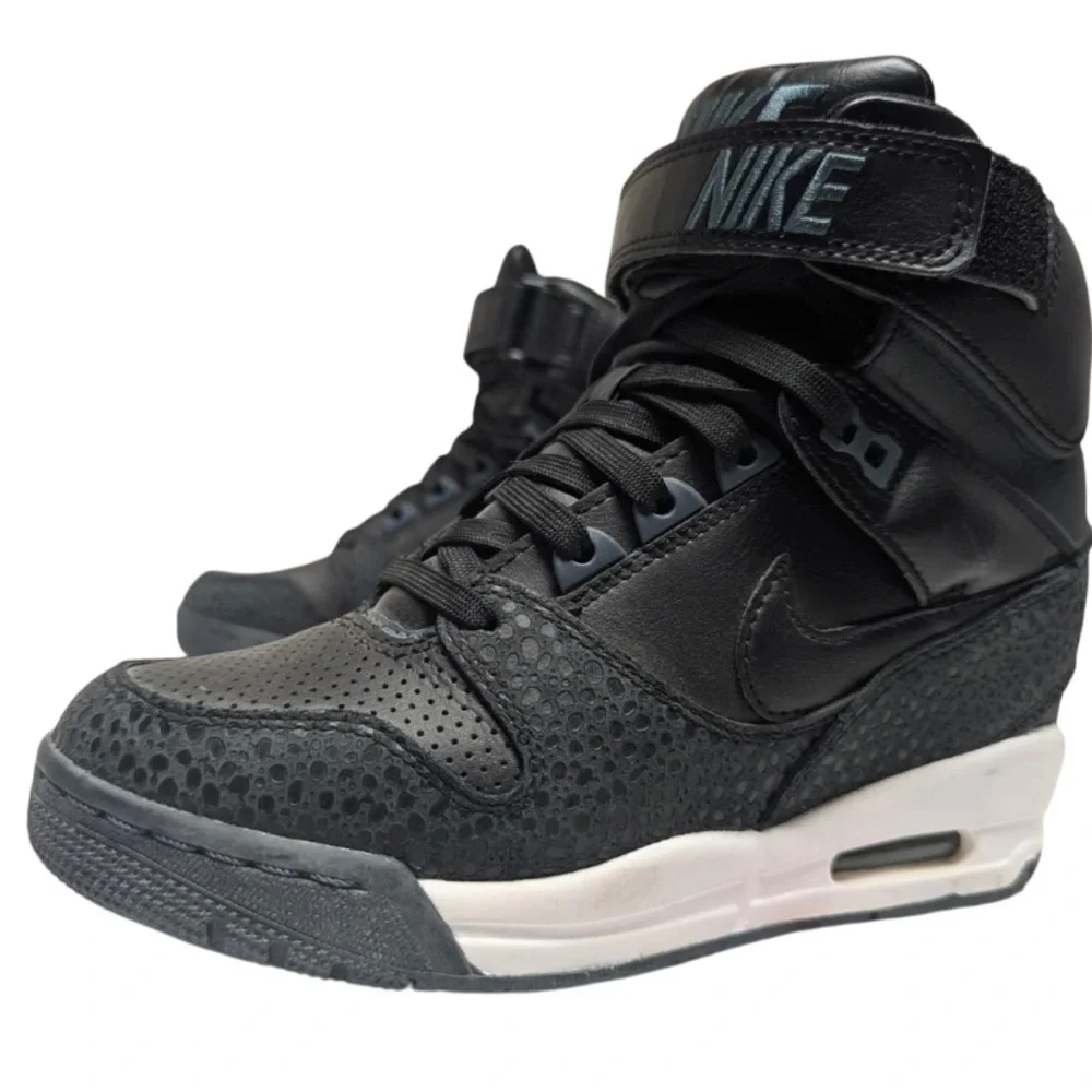 Nike Women's Black High-Top Sneakers with White Midsole Accent